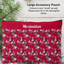 Maple Leaves on Charcoal - LARGE Accessory Pouch