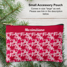 Maple Leaves on Pink - SMALL Accessory Pouch