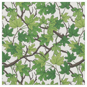 Maple leaves on white fabric