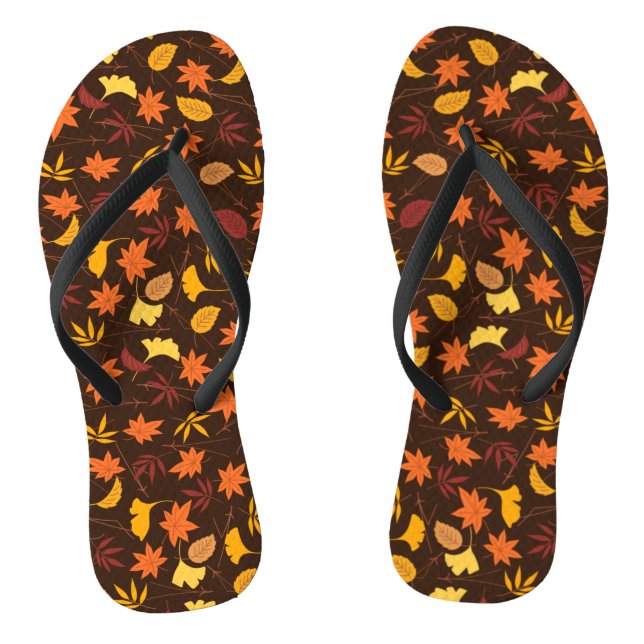 Maple Leaves Pattern-45947 Flip Flops (Footbed)