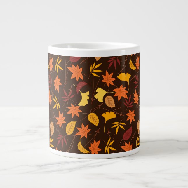 Maple Leaves Pattern-45947 Large Coffee Mug (Front)