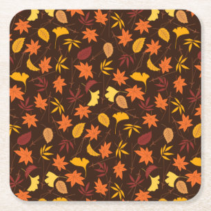 Maple Leaves Pattern-45947 Square Paper Coaster