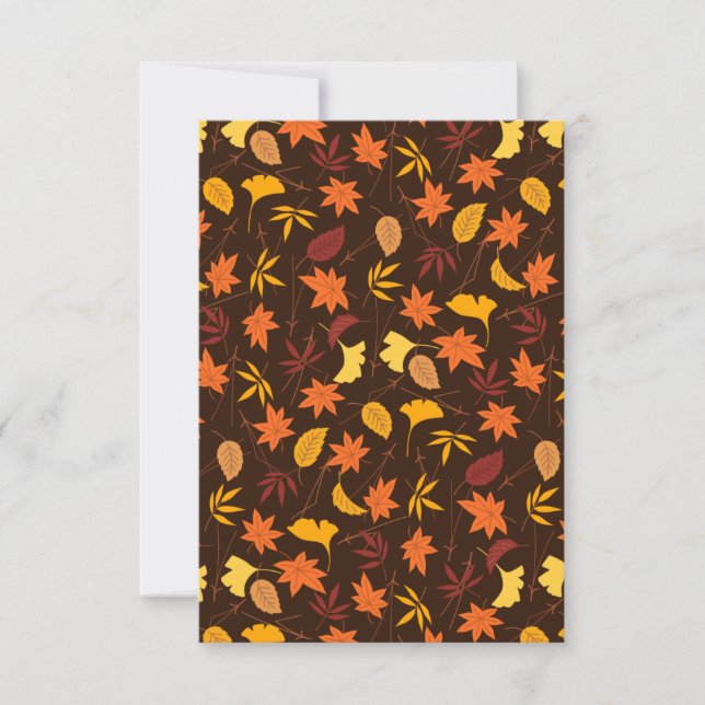 Maple Leaves Pattern-45947 Thank You Card (Front)