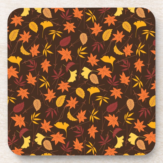 Maple Leaves Pattern Coaster (Front)