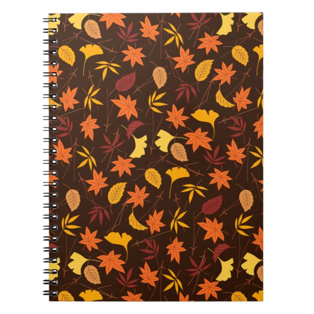 Maple Leaves Pattern Notebook (Front)