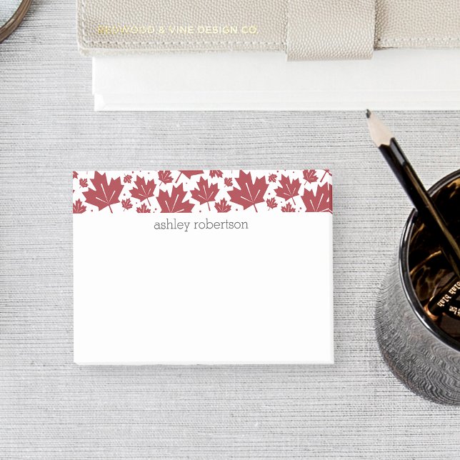 Maple Leaves Personalized Post-it Notes (Creator Uploaded)