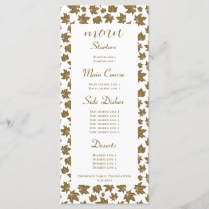 Maple Leaves Thankful Thanksgiving Brunch Dinner Menu