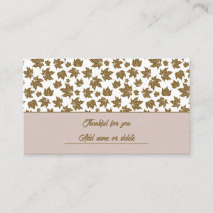Maple Leaves Thankful Thanksgiving Brunch Dinner Place Card