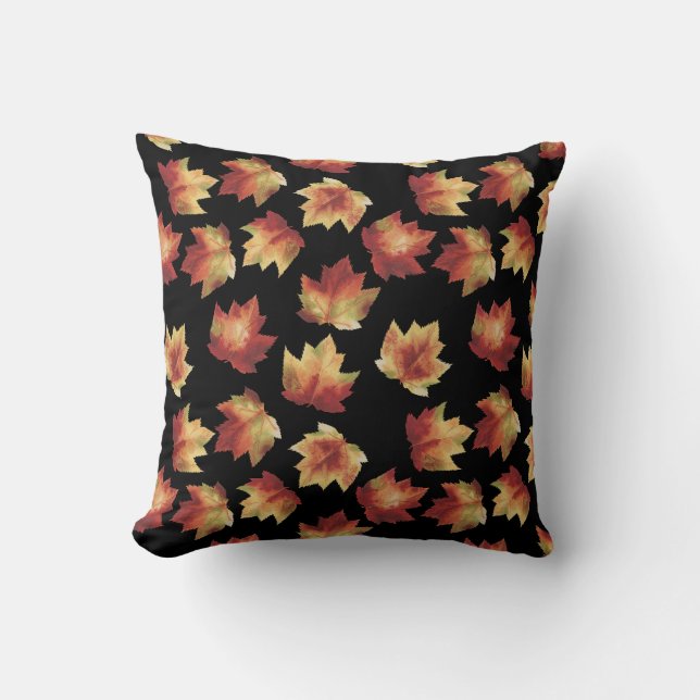 Maple Leaves Throw Pillow (Front)