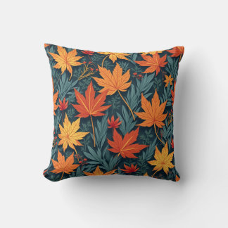 Maple leaves throw pillow