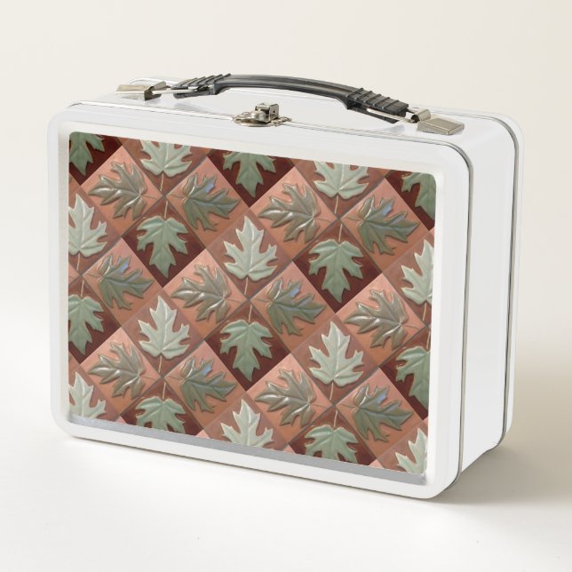  Maple Leaves Tile Print Lunch Box (Front)