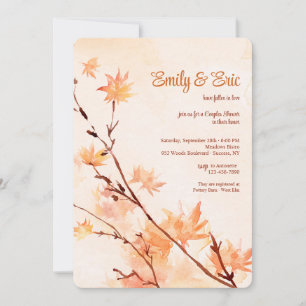 Maple Leaves Watercolor Invitation