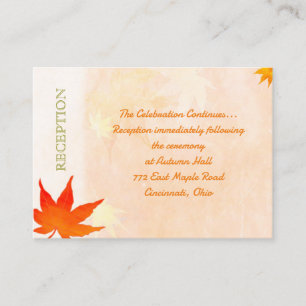 Maple Leaves Wedding Reception Enclosure Card