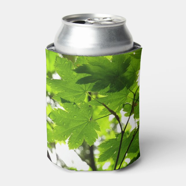 Maple Leaves with Raindrops Can Cooler (Can Front)