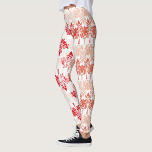 MAPLE MADE WITH TRIANGLES CANADA FLAG BY MASANSER LEGGINGS