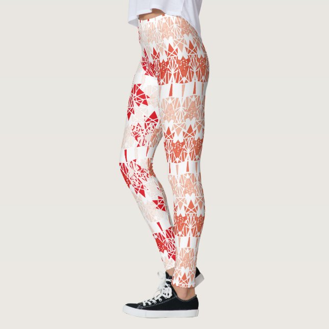 MAPLE MADE WITH TRIANGLES CANADA FLAG BY MASANSER LEGGINGS (Left)