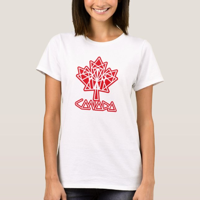 MAPLE MADE WITH TRIANGLES CANADA FLAG BY MASANSER T-Shirt (Front)