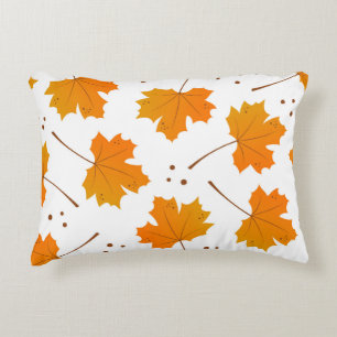 Maple Mirth: Cartoon Autumn Leaves Accent Pillow
