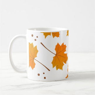 Maple Mirth: Cartoon Autumn Leaves Coffee Mug