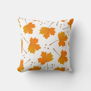 Maple Mirth: Cartoon Autumn Leaves Throw Pillow