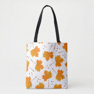 Maple Mirth: Cartoon Autumn Leaves Tote Bag