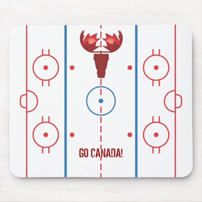 Maple Moose Hockey Rink Mousepad (Front)