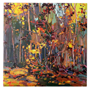Maple Saplings, fine art by Tom Thomson,  Tile