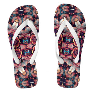 Maple Seed Mosaic Flip Flops