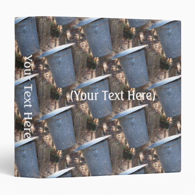 Maple Sugar Sap Bucket Nature Pattern Binder (Front/Spine)