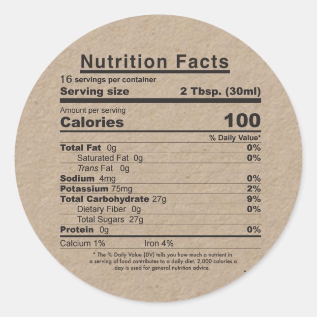 Maple Syrup 2022 Nutrition Facts Label (Kraft) (Front)