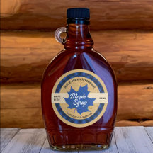 Maple Syrup Blue Leaf Buffalo Plaid Kraft