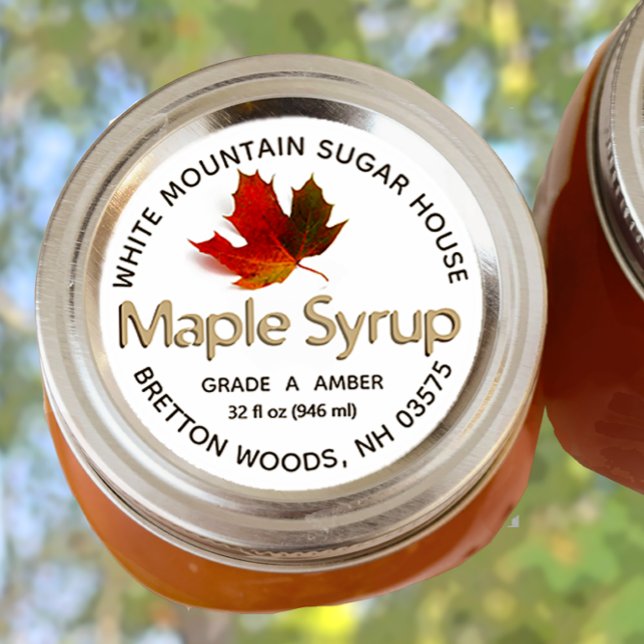 Maple Syrup Colourful Maple Leaf Custom Label (Creator Uploaded)