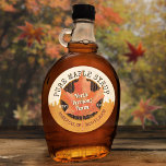 Maple Syrup Fall Leaf Custom Business Jar Labels<br><div class="desc">These beautiful maple syrup jar / jug sticker labels feature original maple leaf artwork with hand-made syrup dripping along the bottom edge. The design also includes a tree bark and tree ring background. → Use the easy templates to add your text. The sample shows the words "PURE MAPLE SYRUP" with...</div>