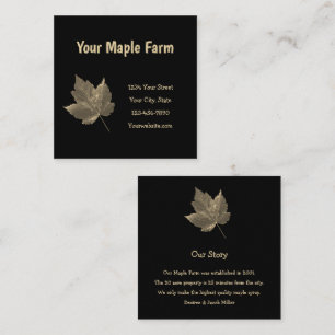 Maple Syrup Farm Beige Black Country Rustic Square Business Card