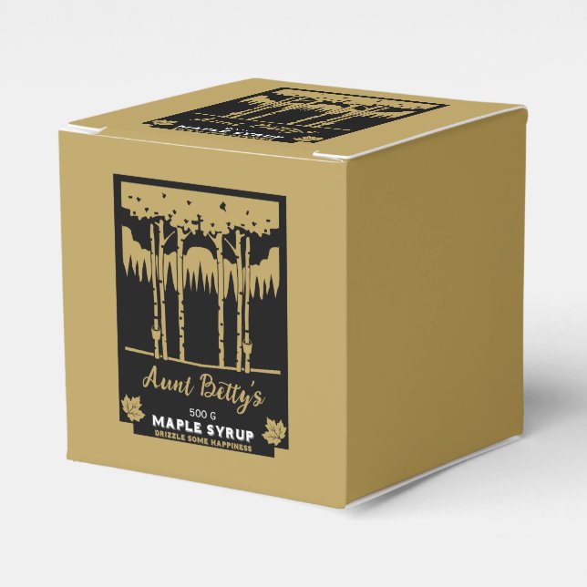 Maple Syrup Farmers Market Favor Box (Front Side)