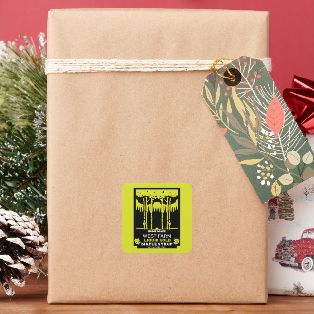 Maple Syrup Farmers Market Square Sticker (Holiday)