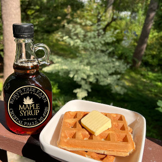 Maple Syrup Gold and Black Maple Leaf Custom Label