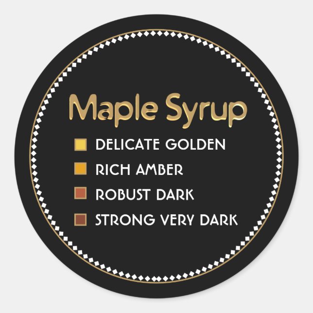 Maple Syrup Grade Checklist Sticker Round (Front)