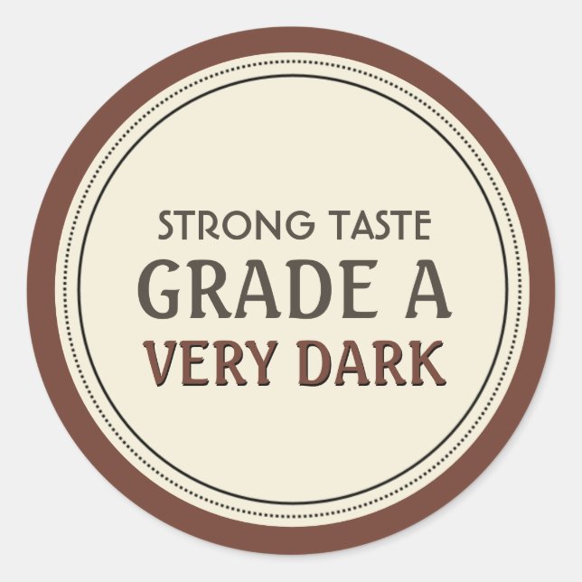 Maple Syrup Grading Label Very Dark (Front)