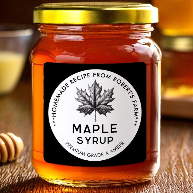 Maple syrup homemade recipe square sticker (Creator Uploaded)