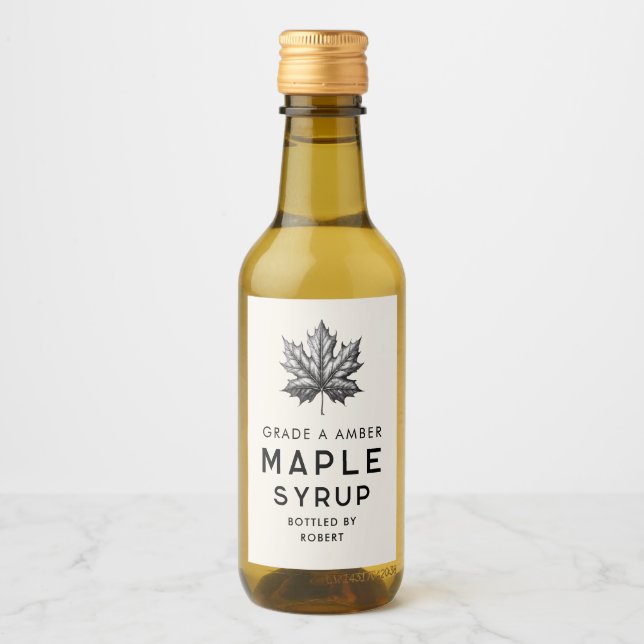 Maple syrup homemade recipe wine label (Front)