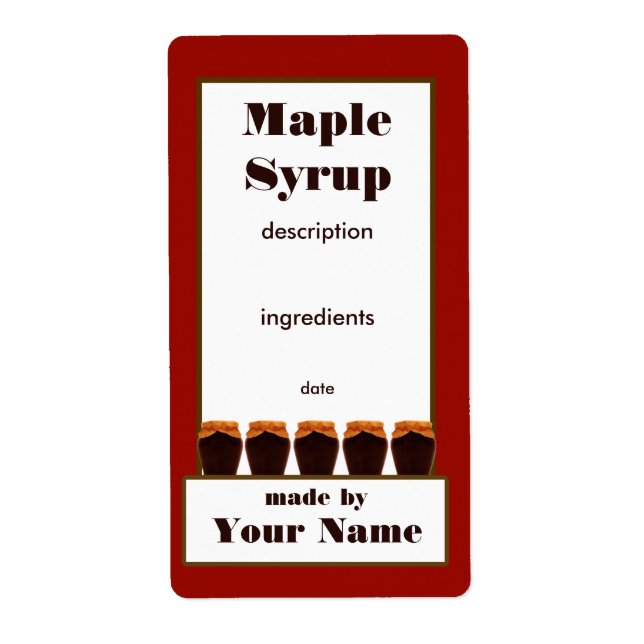 Maple Syrup Jar Label 2 (Front)
