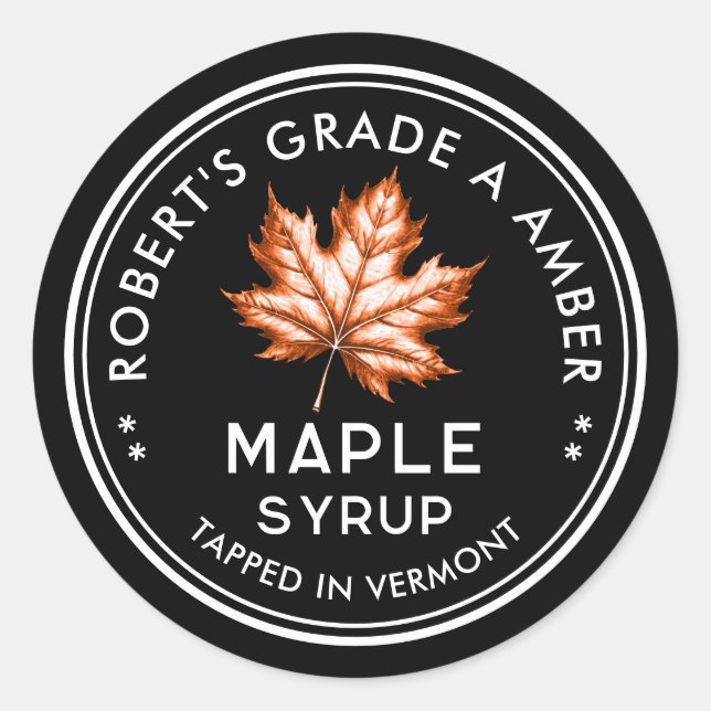 Maple syrup label for homemade recipe (Front)