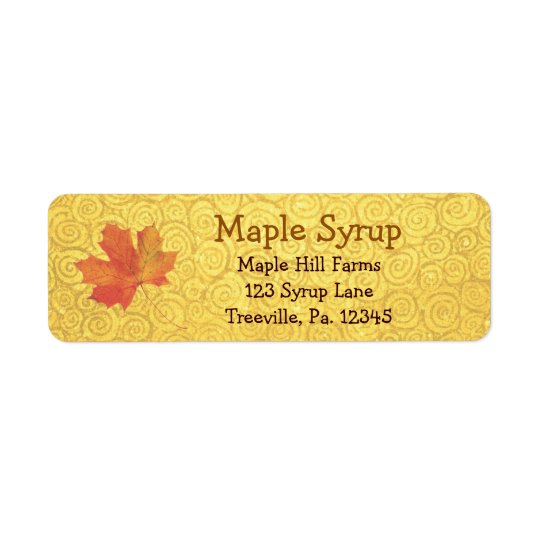 Maple Syrup Label Small Return Address Label