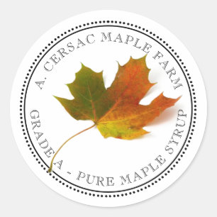 Maple Syrup Maple Leaf Simplified Editable Label