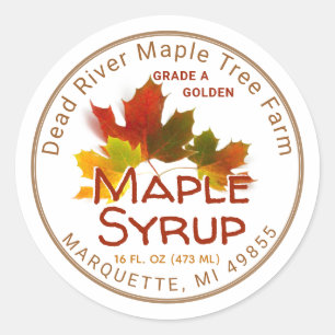 Maple Syrup Maple Leaf Trio Editable Label