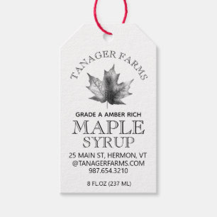 Maple Syrup Nutrition Facts Grade/Season Checklist Gift Tags