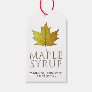 Maple Syrup Nutrition Facts Grade/Season Checklist Gift Tags