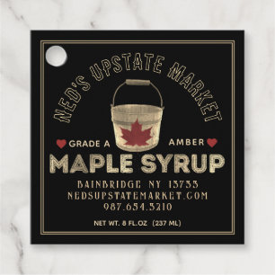 Maple Syrup Nutrition Red Leaf Sap Bucket Heart Favour Tags