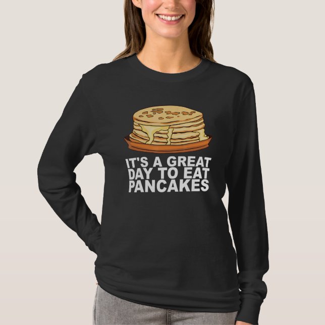 Maple Syrup Pancake Breakfast Design For A Pancake T-Shirt (Front)